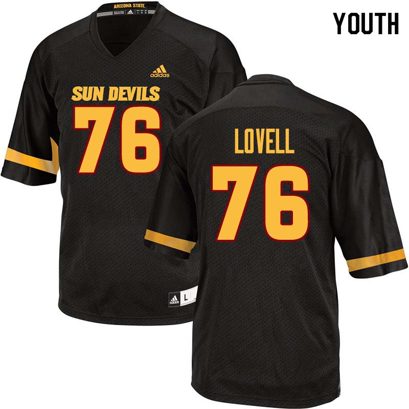 Youth #76 Spencer Lovell Arizona State Sun Devils College Football Jerseys Sale-Black - Click Image to Close